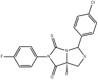 (7AR)-3-(4-CHLOROPHENYL)-6-(4-FLUOROPHENYL)-5-THIOXOTETRAHYDRO-7H-IMIDAZO[1,5-C][1,3]THIAZOL-7-ONE Struktur