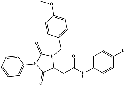 N-(4-BROMOPHENYL)-2-(3-(4-METHOXYBENZYL)-2,5-DIOXO-1-PHENYLIMIDAZOLIDIN-4-YL)ACETAMIDE Struktur