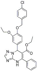 ETHYL 7-(4-(4-CHLOROBENZYLOXY)-3-ETHOXYPHENYL)-5-PHENYL-4,7-DIHYDRO-[1,2,4]TRIAZOLO[1,5-A]PYRIMIDINE-6-CARBOXYLATE Struktur