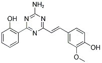 4-{(E)-2-[4-AMINO-6-(2-HYDROXYPHENYL)-1,3,5-TRIAZIN-2-YL]VINYL}-2-METHOXYPHENOL Struktur