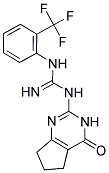 N-(4-OXO-4,5,6,7-TETRAHYDRO-3H-CYCLOPENTA[D]PYRIMIDIN-2-YL)-N'-[2-(TRIFLUOROMETHYL)PHENYL]GUANIDINE Struktur