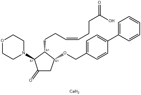 (4Z)-7-[(REL-1S,2S,5R)-5-((1,1'-BIPHENYL-4-YL)METHOXY)-2-(4-MORPHOLINYL)-3-OXOCYCLOPENTYL]-4-HEPTENOIC ACID CALCIUM SALT Struktur