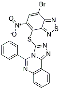 3-[(7-BROMO-5-NITRO-2,1,3-BENZOTHIADIAZOL-4-YL)THIO]-5-PHENYL[1,2,4]TRIAZOLO[4,3-C]QUINAZOLINE Struktur