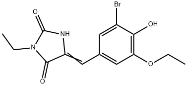 (5E)-5-(3-BROMO-5-ETHOXY-4-HYDROXYBENZYLIDENE)-3-ETHYLIMIDAZOLIDINE-2,4-DIONE Struktur