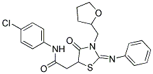 N-(4-CHLOROPHENYL)-2-[4-OXO-2-(PHENYLIMINO)-3-(TETRAHYDRO-2-FURANYLMETHYL)-1,3-THIAZOLIDIN-5-YL]ACETAMIDE Struktur