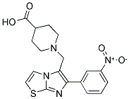 1-[6-(3-NITRO-PHENYL)-IMIDAZO[2,1-B]THIAZOL-5-YLMETHYL]-PIPERIDINE-4-CARBOXYLIC ACID Struktur