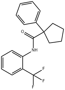 (PHENYLCYCLOPENTYL)-N-(2-(TRIFLUOROMETHYL)PHENYL)FORMAMIDE Struktur