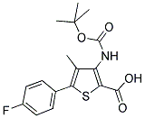 3-TERT-BUTOXYCARBONYLAMINO-5-(4-FLUOROPHENYL)-4-METHYLTHIOPHENE-2-CARBOXYLIC ACID Struktur