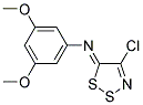 N-[(5Z)-4-CHLORO-5H-1,2,3-DITHIAZOL-5-YLIDENE]-N-(3,5-DIMETHOXYPHENYL)AMINE Struktur