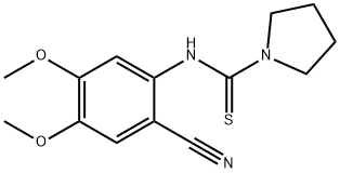 N-(2-CYANO-4,5-DIMETHOXYPHENYL)-1-PYRROLIDINECARBOTHIOAMIDE Struktur