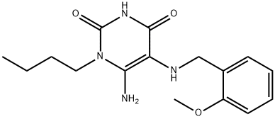 6-AMINO-1-BUTYL-5-(2-METHOXY-BENZYLAMINO)-1H-PYRIMIDINE-2,4-DIONE Struktur