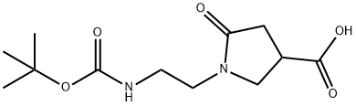 1-(2-TERT-BUTOXYCARBONYLAMINO-ETHYL)-5-OXO-PYRROLIDINE-3-CARBOXYLIC ACID Struktur