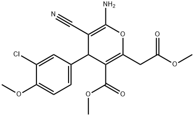 METHYL 6-AMINO-4-(3-CHLORO-4-METHOXYPHENYL)-5-CYANO-2-(2-METHOXY-2-OXOETHYL)-4H-PYRAN-3-CARBOXYLATE Struktur