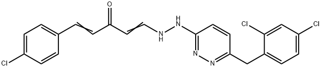 (1E,4E)-1-(4-CHLOROPHENYL)-5-(2-[6-(2,4-DICHLOROBENZYL)-3-PYRIDAZINYL]HYDRAZINO)-1,4-PENTADIEN-3-ONE Struktur