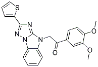 1-(3,4-DIMETHOXYPHENYL)-2-(2-THIEN-2-YL-4H-[1,2,4]TRIAZOLO[1,5-A]BENZIMIDAZOL-4-YL)ETHANONE Struktur