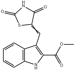 METHYL 3-[(2,4-DIOXO-1,3-THIAZOLAN-5-YLIDEN)METHYL]-1H-INDOLE-2-CARBOXYLATE Struktur