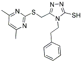 5-([(4,6-DIMETHYLPYRIMIDIN-2-YL)THIO]METHYL)-4-(2-PHENYLETHYL)-4H-1,2,4-TRIAZOLE-3-THIOL Struktur