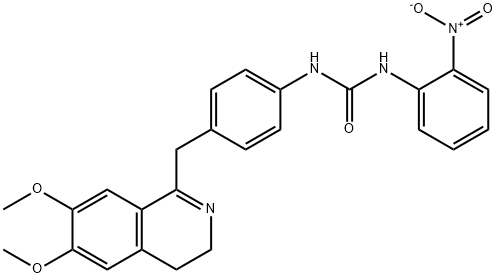 1-(4-((6,7-DIMETHOXY(3,4-DIHYDROISOQUINOLYL))METHYL)PHENYL)-3-(2-NITROPHENYL)UREA Struktur