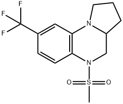 5-(METHYLSULFONYL)-8-(TRIFLUOROMETHYL)-1,2,3,3A,4,5-HEXAHYDROPYRROLO[1,2-A]QUINOXALINE Struktur