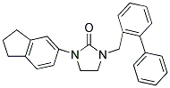 1-(BIPHENYL-2-YLMETHYL)-3-(2,3-DIHYDRO-1H-INDEN-5-YL)IMIDAZOLIDIN-2-ONE Struktur