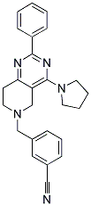 3-(2-PHENYL-4-PYRROLIDIN-1-YL-7,8-DIHYDRO-5H-PYRIDO[4,3-D]PYRIMIDIN-6-YLMETHYL)-BENZONITRILE Struktur