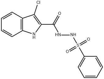 N'-[(3-CHLORO-1H-INDOL-2-YL)CARBONYL]BENZENESULFONOHYDRAZIDE Struktur