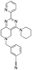 3-(4-PIPERIDIN-1-YL-2-PYRIDIN-2-YL-7,8-DIHYDRO-5H-PYRIDO[4,3-D]PYRIMIDIN-6-YLMETHYL)-BENZONITRILE Struktur