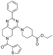 1-[2-PHENYL-6-(THIOPHENE-2-CARBONYL)-5,6,7,8-TETRAHYDRO-PYRIDO[4,3-D]PYRIMIDIN-4-YL]-PIPERIDINE-4-CARBOXYLIC ACID ETHYL ESTER Struktur