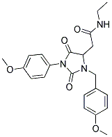 N-ETHYL-2-[3-(4-METHOXYBENZYL)-1-(4-METHOXYPHENYL)-2,5-DIOXO-4-IMIDAZOLIDINYL]ACETAMIDE Struktur