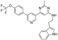 [2-(1H-INDOL-3-YL)-ETHYL]-(2-METHYL-6-[5-(4-TRIFLUOROMETHOXY-PHENYL)-PYRIDIN-3-YL]-PYRIMIDIN-4-YL)-AMINE Struktur