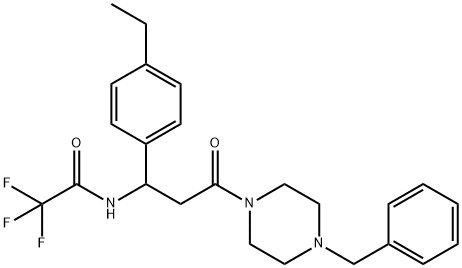 N-[3-(4-BENZYLPIPERAZINO)-1-(4-ETHYLPHENYL)-3-OXOPROPYL]-2,2,2-TRIFLUOROACETAMIDE Struktur