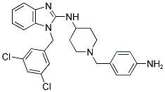 [1-(4-AMINO-BENZYL)-PIPERIDIN-4-YL]-[1-(3,5-DICHLORO-BENZYL)-1H-BENZOIMIDAZOL-2-YL]-AMINE Struktur