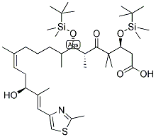 (3S,6R,7S,12Z,15S,16E)-3,7-BIS-([TERT-BUTYL(DIMETHYL)SILYL]OXY)-15-HYDROXY-4,4,6,8,12,16-HEXAMETHYL-17-(2-METHYL-1,3-THIAZOL-4-YL)-5-OXOHEPTADECA-12,16-DIENOIC ACID Struktur