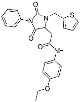 2-[2,5-DIOXO-1-PHENYL-3-(2-THIENYLMETHYL)-4-IMIDAZOLIDINYL]-N-(4-ETHOXYPHENYL)ACETAMIDE Struktur