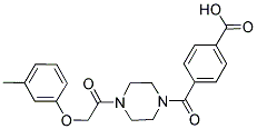 4-((4-[(3-METHYLPHENOXY)ACETYL]PIPERAZIN-1-YL)CARBONYL)BENZOIC ACID Struktur