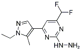 [4-DIFLUOROMETHYL-6-(1-ETHYL-5-METHYL-1 H-PYRAZOL-4-YL)-PYRIMIDIN-2-YL]-HYDRAZINE Struktur