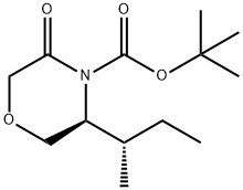 4-T-BOC-(5S)-5-[(1S)-METHYLPROPYL]-MORPHOLIN-3-ONE Struktur