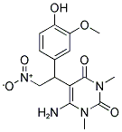 6-AMINO-5-[1-(4-HYDROXY-3-METHOXYPHENYL)-2-NITROETHYL]-1,3-DIMETHYLPYRIMIDINE-2,4(1H,3H)-DIONE Struktur