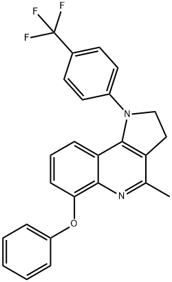 4-METHYL-6-PHENOXY-1-[4-(TRIFLUOROMETHYL)PHENYL]-2,3-DIHYDRO-1H-PYRROLO[3,2-C]QUINOLINE Struktur