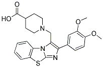 1-[2-(3,4-DIMETHOXY-PHENYL)-BENZO[D]IMIDAZO[2,1-B]THIAZOL-3-YLMETHYL]-PIPERIDINE-4-CARBOXYLIC ACID Struktur