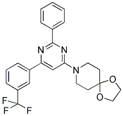 8-[2-PHENYL-6-(3-TRIFLUOROMETHYL-PHENYL)-PYRIMIDIN-4-YL]-1,4-DIOXA-8-AZA-SPIRO[4.5]DECANE Struktur