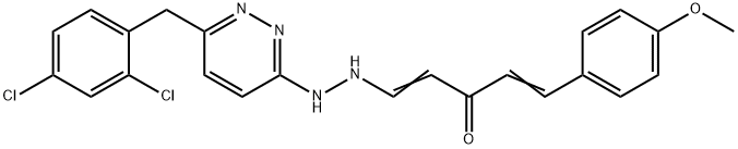 (1E,4E)-1-(2-[6-(2,4-DICHLOROBENZYL)-3-PYRIDAZINYL]HYDRAZINO)-5-(4-METHOXYPHENYL)-1,4-PENTADIEN-3-ONE Struktur