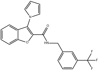 3-(1H-PYRROL-1-YL)-N-[3-(TRIFLUOROMETHYL)BENZYL]-1-BENZOFURAN-2-CARBOXAMIDE Struktur