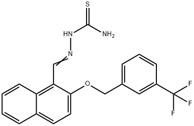 2-[(E)-(2-([3-(TRIFLUOROMETHYL)BENZYL]OXY)-1-NAPHTHYL)METHYLIDENE]-1-HYDRAZINECARBOTHIOAMIDE Struktur