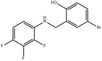 4-BROMO-2-[(2,3,4-TRIFLUOROANILINO)METHYL]BENZENOL Struktur