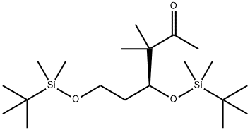 (4S)-4,6-BIS-[(TERT-BUTYLDIMETHYLSILYL)OXY]-3,3-DIMETHYLHEXAN-2-ONE Struktur