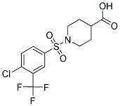 1-[[4-CHLORO-3-(TRIFLUOROMETHYL)PHENYL]SULFONYL]PIPERIDINE-4-CARBOXYLIC ACID Struktur