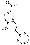 1-[4-METHOXY-3-(PYRIMIDIN-2-YLSULFANYLMETHYL)-PHENYL]-ETHANONE Struktur