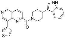 [4-(1H-INDOL-3-YL)-PIPERIDIN-1-YL]-(8-THIOPHEN-3-YL-[1,6]NAPHTHYRIDIN-2-YL)-METHANONE Struktur