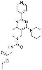 [(4-PIPERIDIN-1-YL-2-PYRIDIN-4-YL-7,8-DIHYDRO-5H-PYRIDO[4,3-D]PYRIMIDINE-6-CARBONYL)-AMINO]-ACETIC ACID ETHYL ESTER Struktur